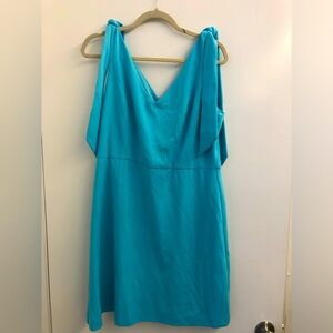 BCBG turquoise dress with tied straps. Sz 14.